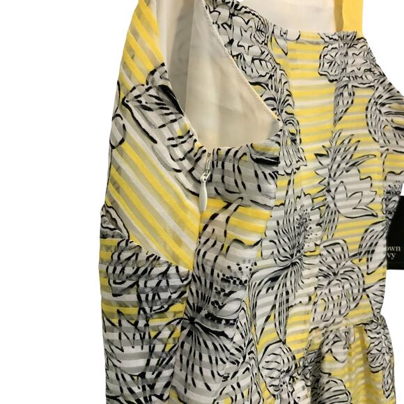 Crown & Ivy Ribbon Tank Top Yellow Leaf Montauk Weekend Small - Picture 4 of 7